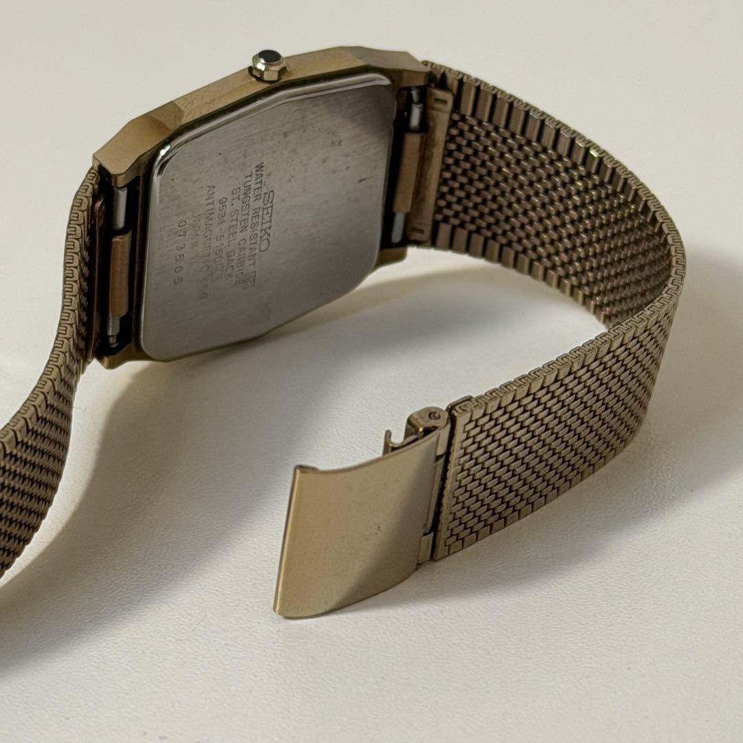 Seiko Dolce 9531-5150 Gold Square Case Watch Japan Battery Replaced 072406