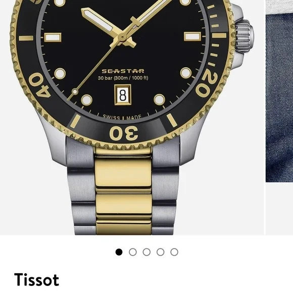Tissot Seastar Black and Gold Watch, #35