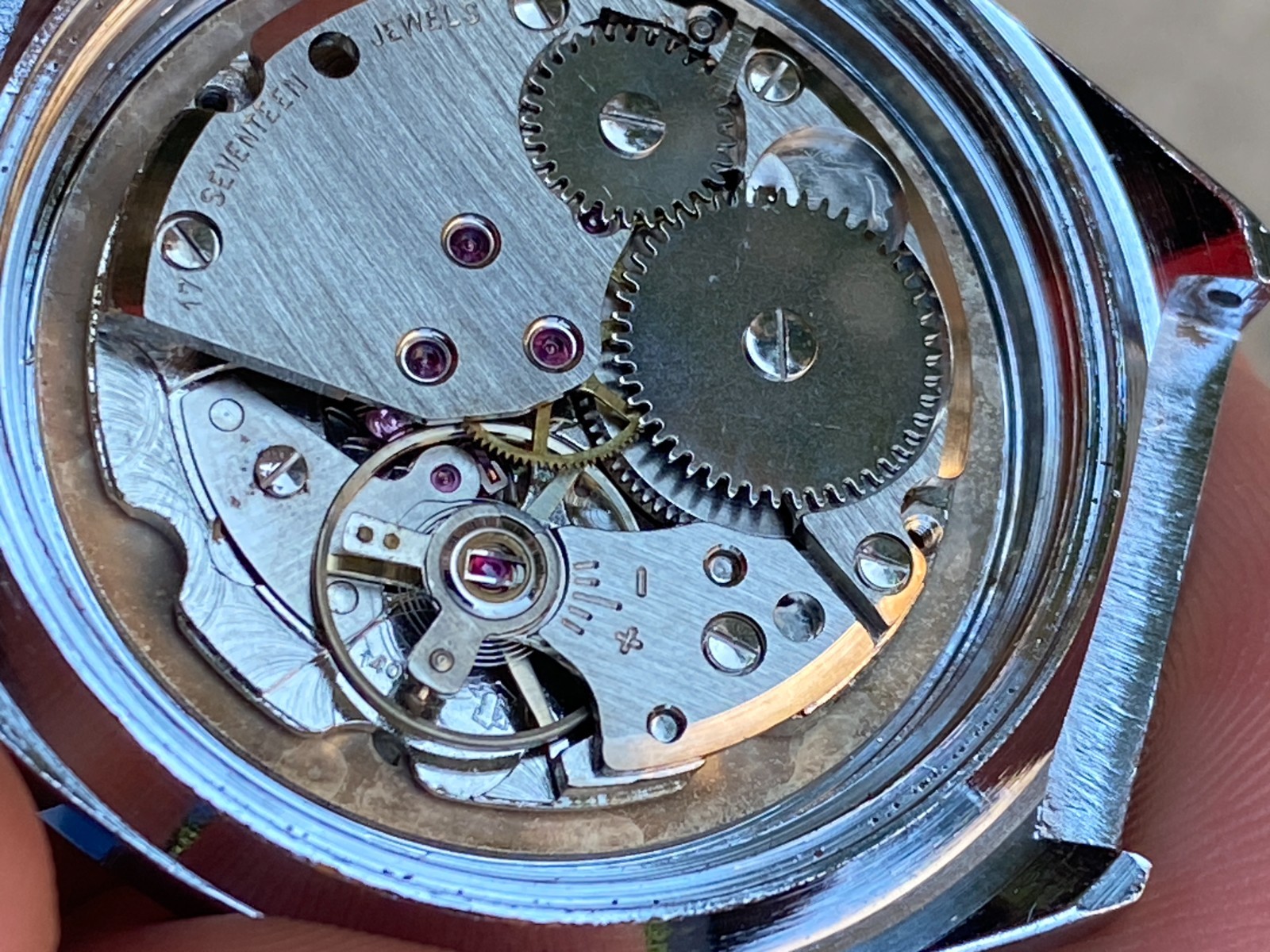 Vintage Westclox 17 Jewels French FE 140-C Watch Sunburst Dial Serviced