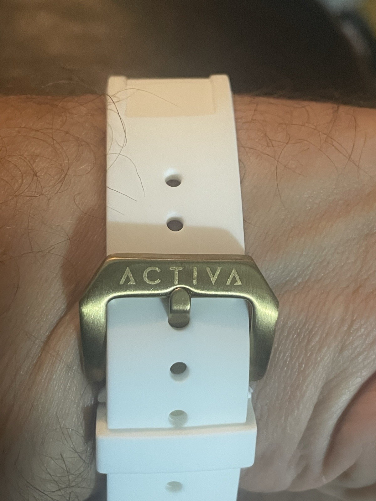 Activa Chronograph White Silicone Strap Skeleton Dial Date Watch 43mm – New
