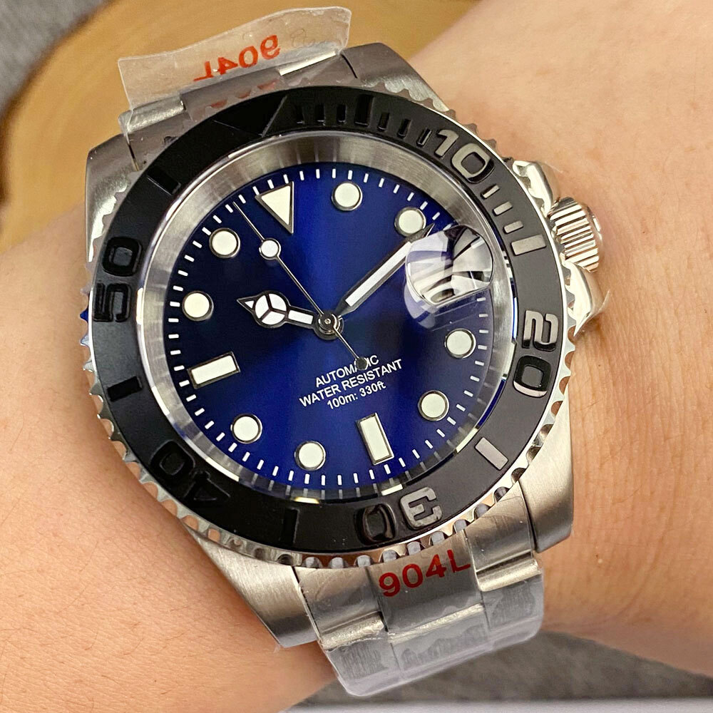 Miyota/NH35/PT5000 40mm Automatic Men’s Watch Sunburst Blue Dial 10ATM Sapphire