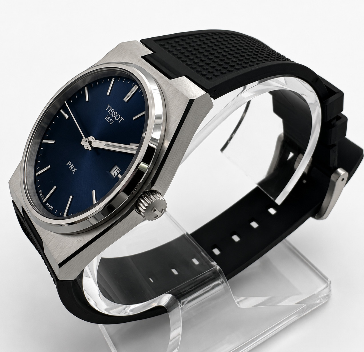 TISSOT PRX Blue Dial Black Rubber 40mm Men’s Quartz Watch T137.410.17.041.00