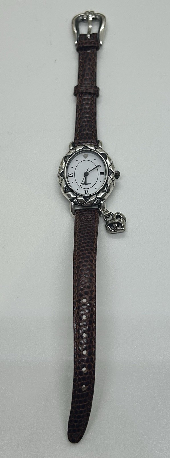 Brighton Vintage Carmel Women’s Quartz Watch Brown Leather Strap Heart Toggle