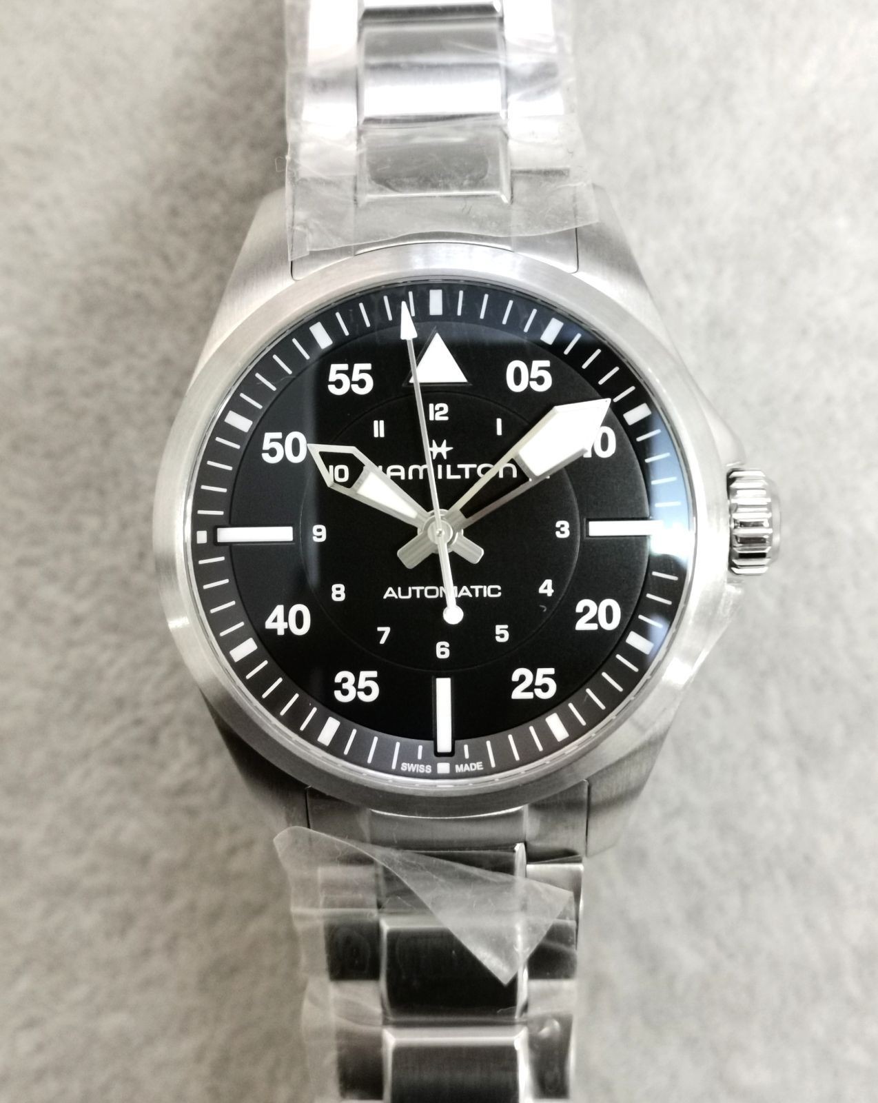 Hamilton H762150 Khaki Pilot with Protective Film Still On Box Automatic Watch