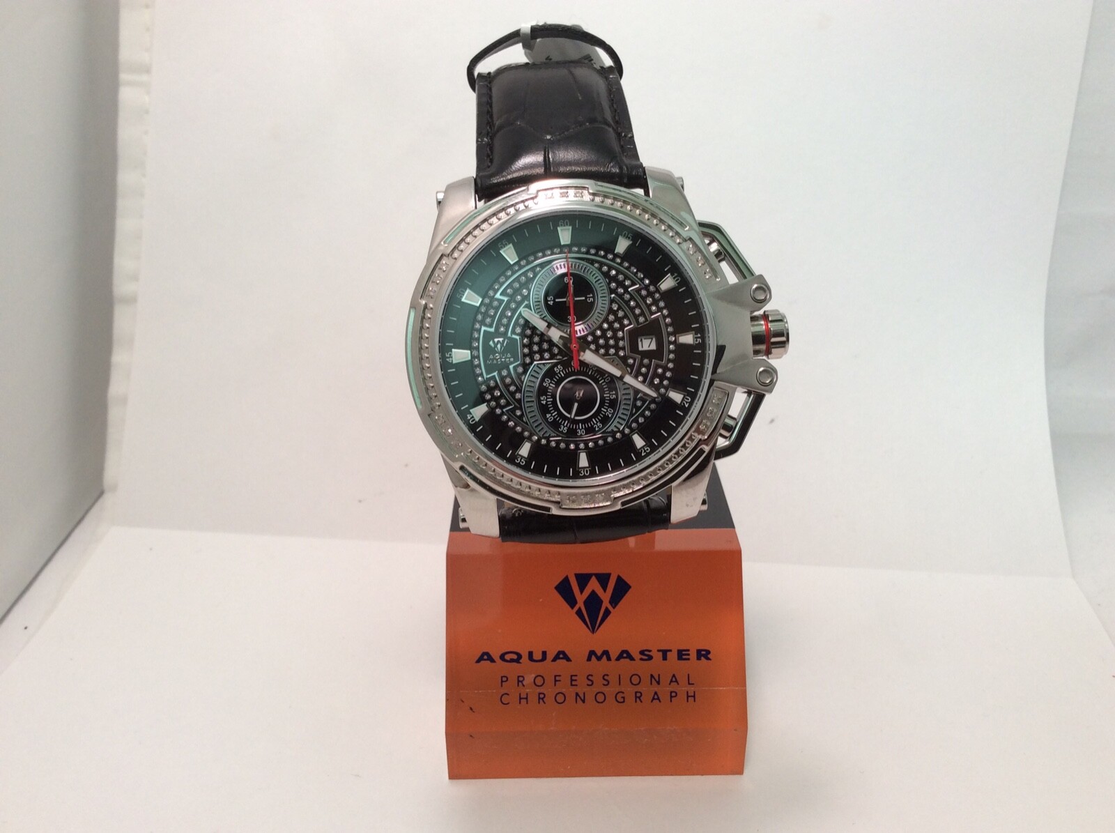 Men Aqua Master Jojo Jojino Joe Rodeo StainleMetal Band 50mm Diamond Watch W#352