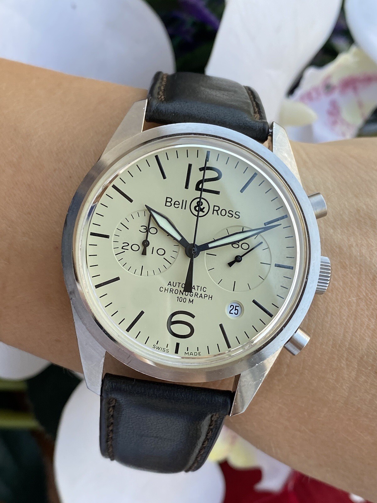 Bell & Ross BR126 Vintage Heritage Chronograph Automatic Mens 41.5mm Swiss Made