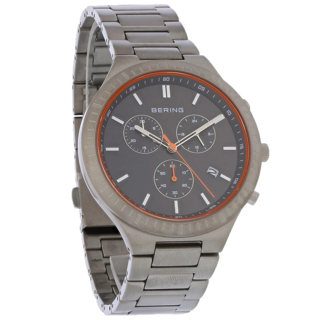 NEW Bering Titan Men’s Titanium Black Dial Chronograph Quartz Watch 11743-709