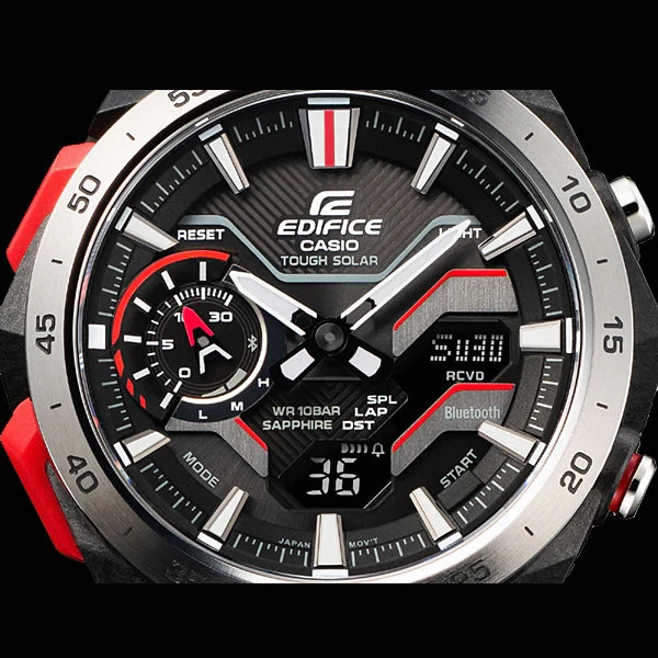 Casio EDIFICE ECB-2200YP-1AJF Windflow Digital Analog Men’s Rubber Band Watch