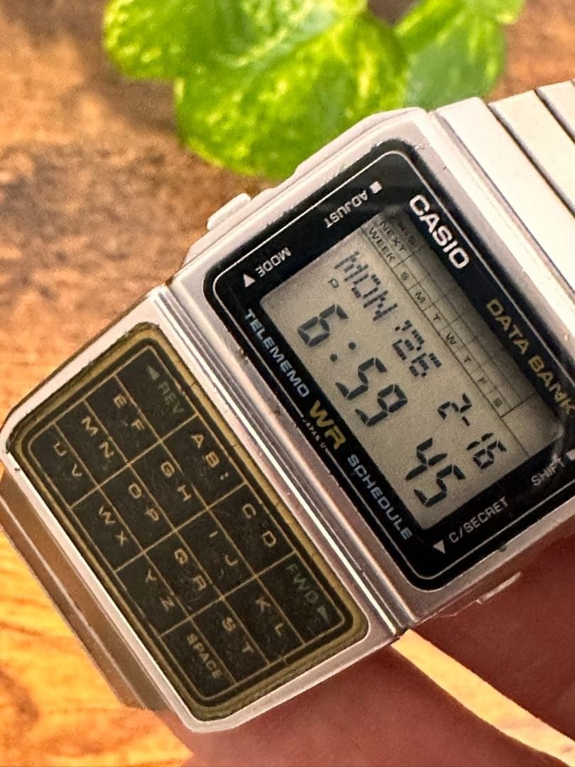 CASIO Data Bank DBC-610 Quartz Wristwatch Black/Silver Casual Unisex Used Japan