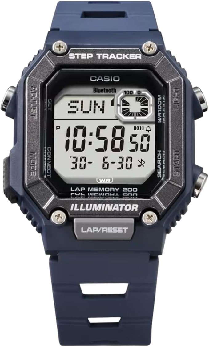 Casio Digital Step Tracker Watch, Bluetooth, Blue WS-B1000-2AVEF