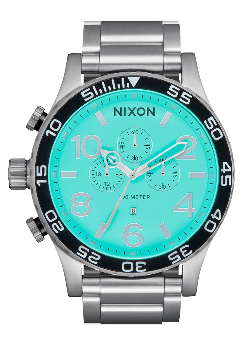 Nixon 51-30 Chrono – Silver Turquoise Watch – Model # A1389-2084-00 BEST SELLER!