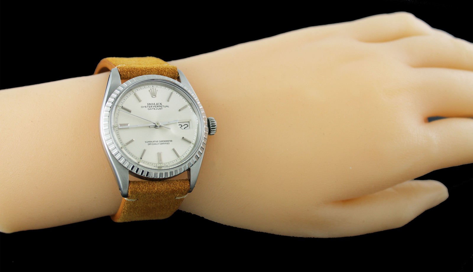 1974 Rolex Oyster Perpetual Datejust 1603 36mm Steel Silver Dial Automatic Watch