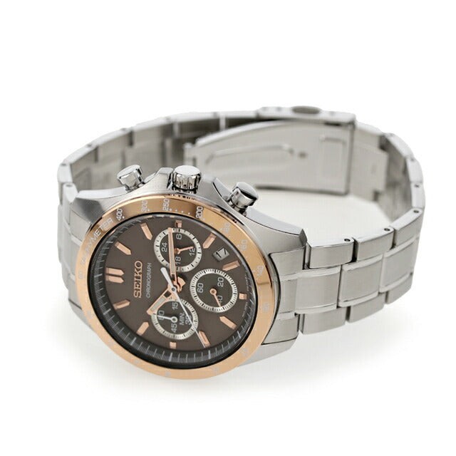 SEIKO SBTR026 Chronograph Brown Dial Stainless Steel Split Pin JDM Men Watch New
