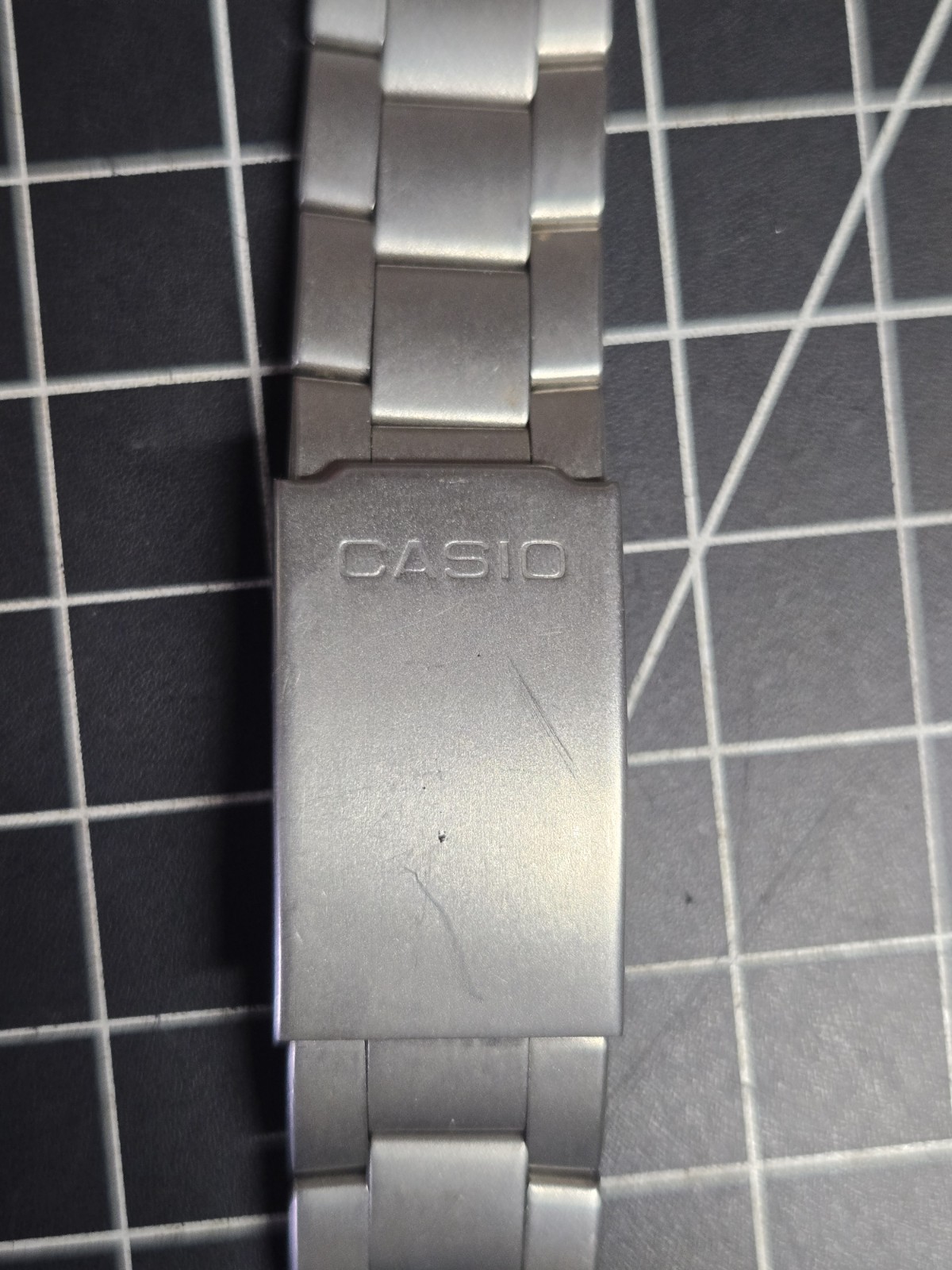 vtg casio watch band s6500r steel chrome alarm chrono end links