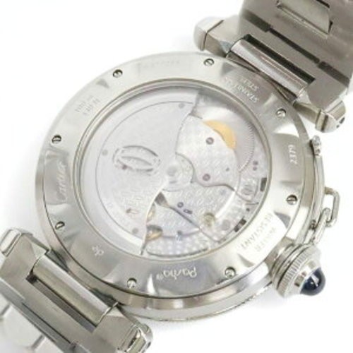 Cartier Pasha Grille 38mm Automatic Watch W31040H3 Silver Stainless Steel