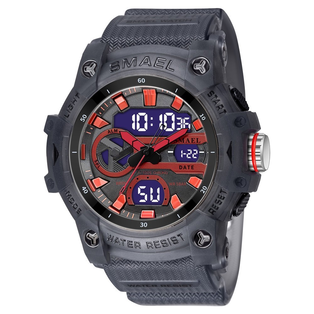 SMAEL Men Sport Watches Electronic Watch Student Alarm Date Digital Wristwatch