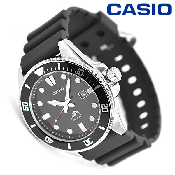 Casio MDV-106-1AV Diver Watch DURO SS Black Resin Black Dial Date Solar Men’s JP