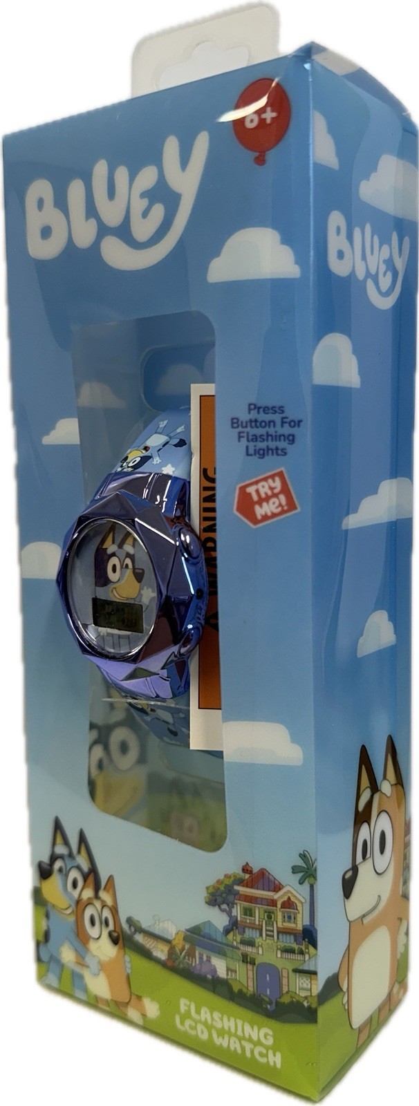 Watch – Bluey – Blue/Purple Wristwatch Digital Flashing LCD Light NEW Boys Kids