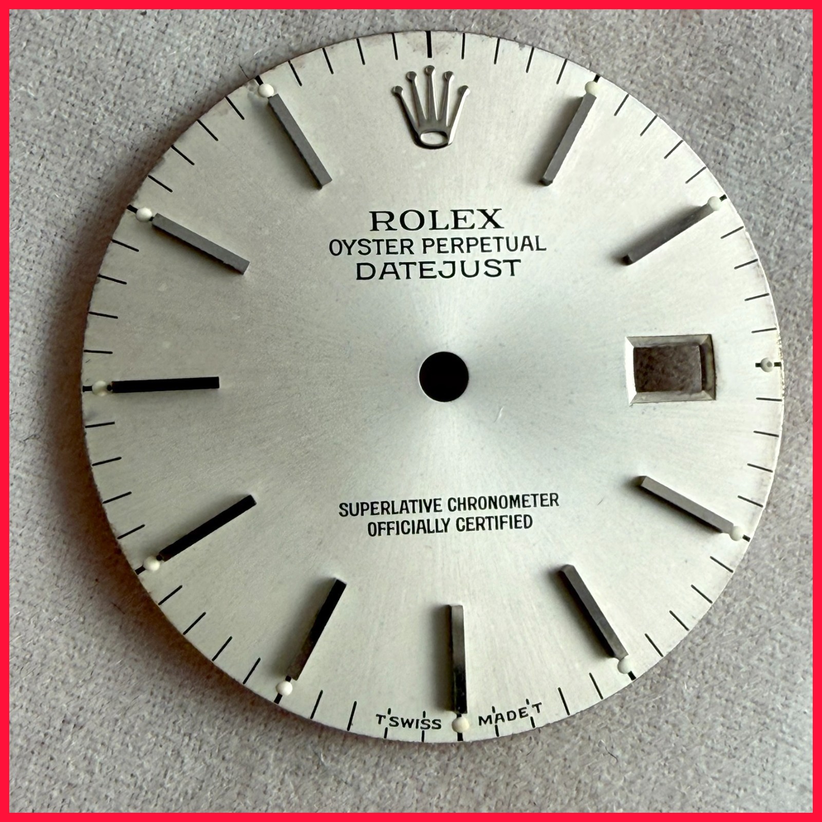 GENUINE ROLEX DATEJUST SILVER DIAL FOR 36MM 16200, 16234 FOR CAL 3135 #728
