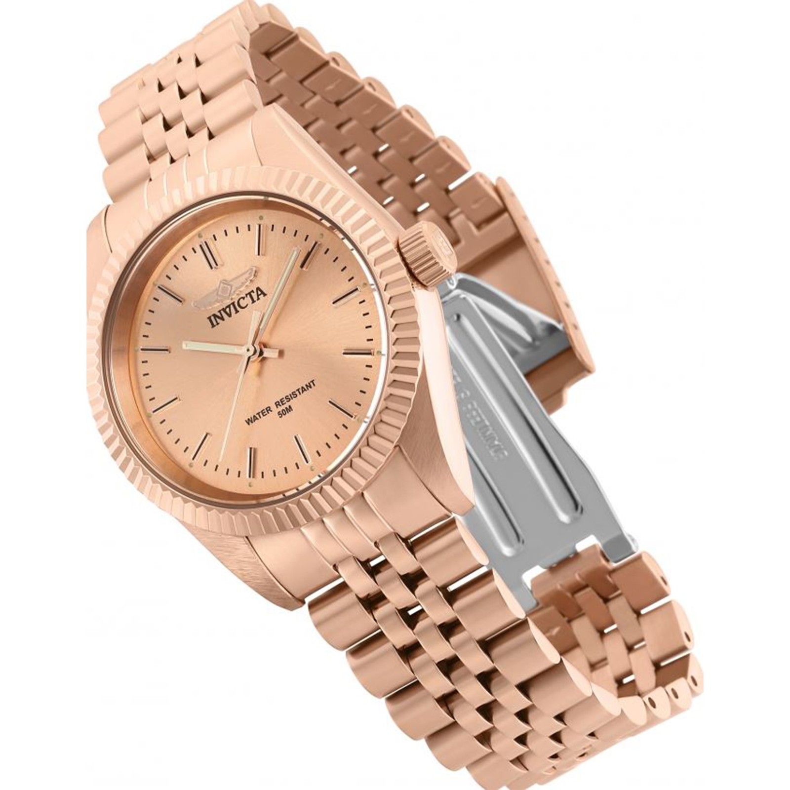 Invicta Lady 29417 Specialty Quartz 3 Hand Rose Gold Dial Watch
