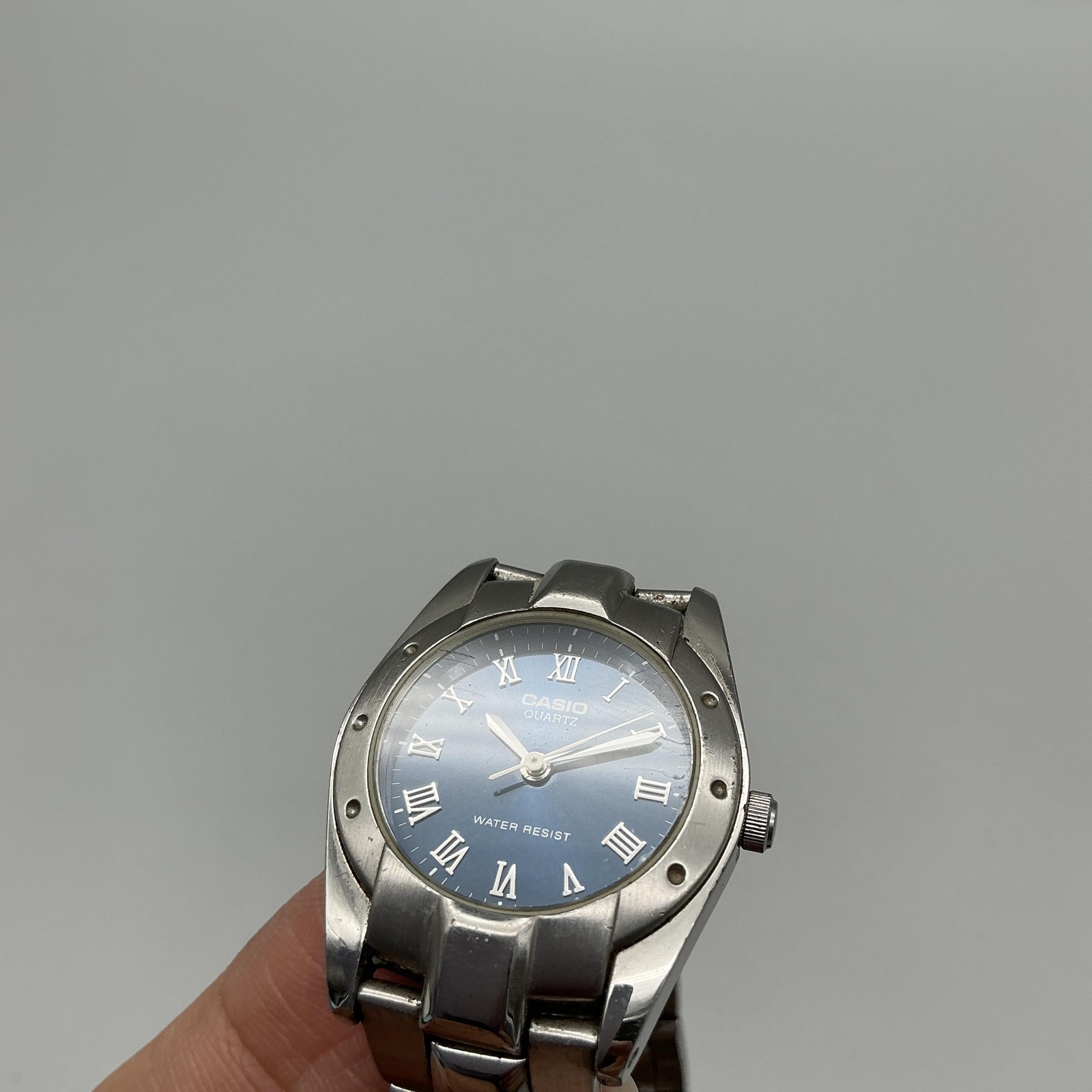 Casio Womens Watch 26mm Blue Dial 705 LTP-1143 Silver Tone Stainless 7″