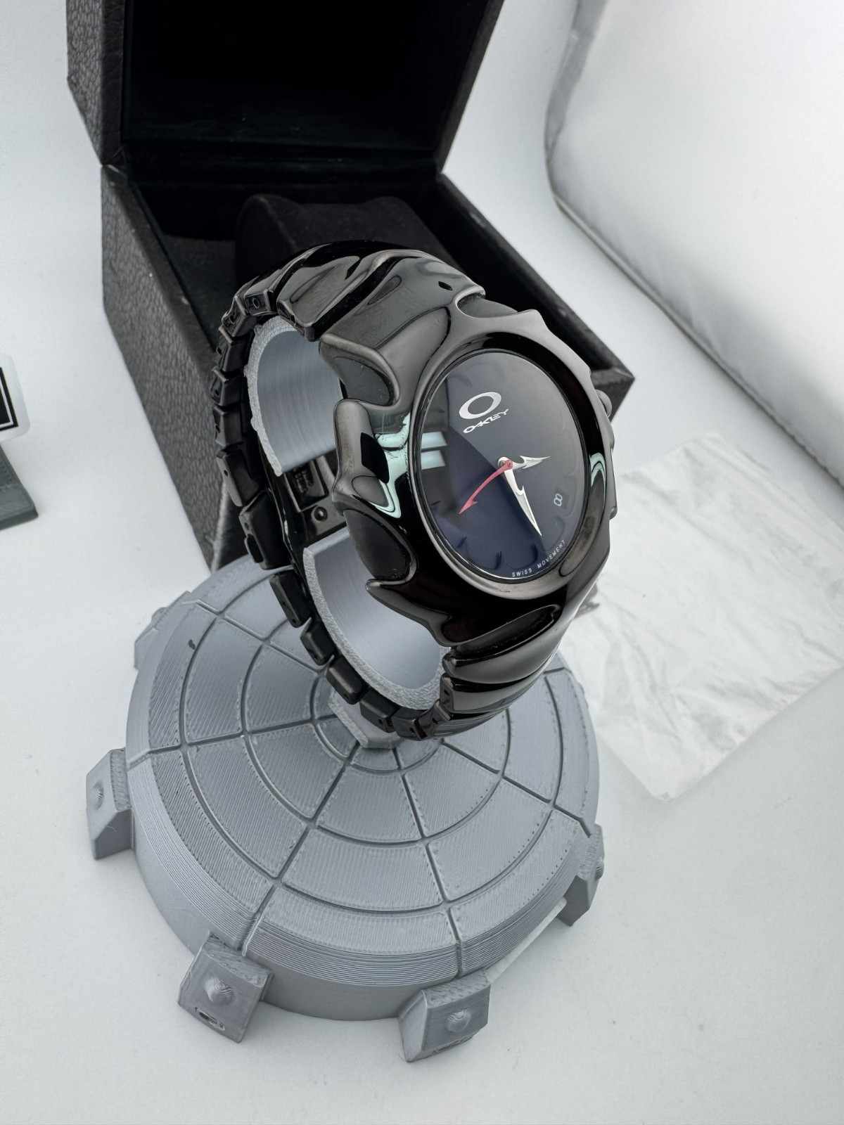 OAKLEY BLADE STEALTH BLACK STAINLESS STEEL BRACELET 10-161 VTG 2004 NEW BATTERY