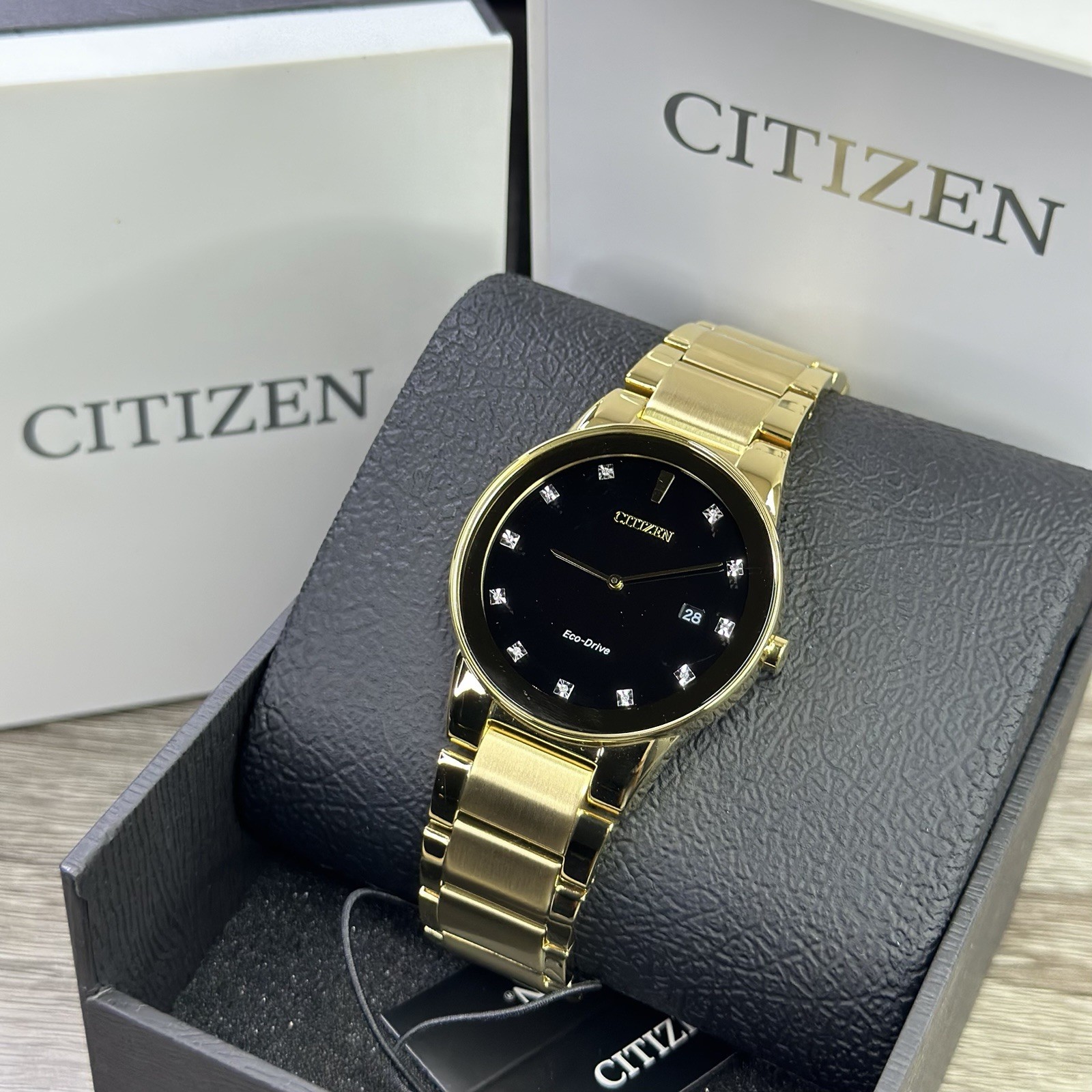 DIAMOND MARKERS✅ Citizen Eco-Drive Axiom Gold Steel Men’s Watch 40MM AU1062-56G