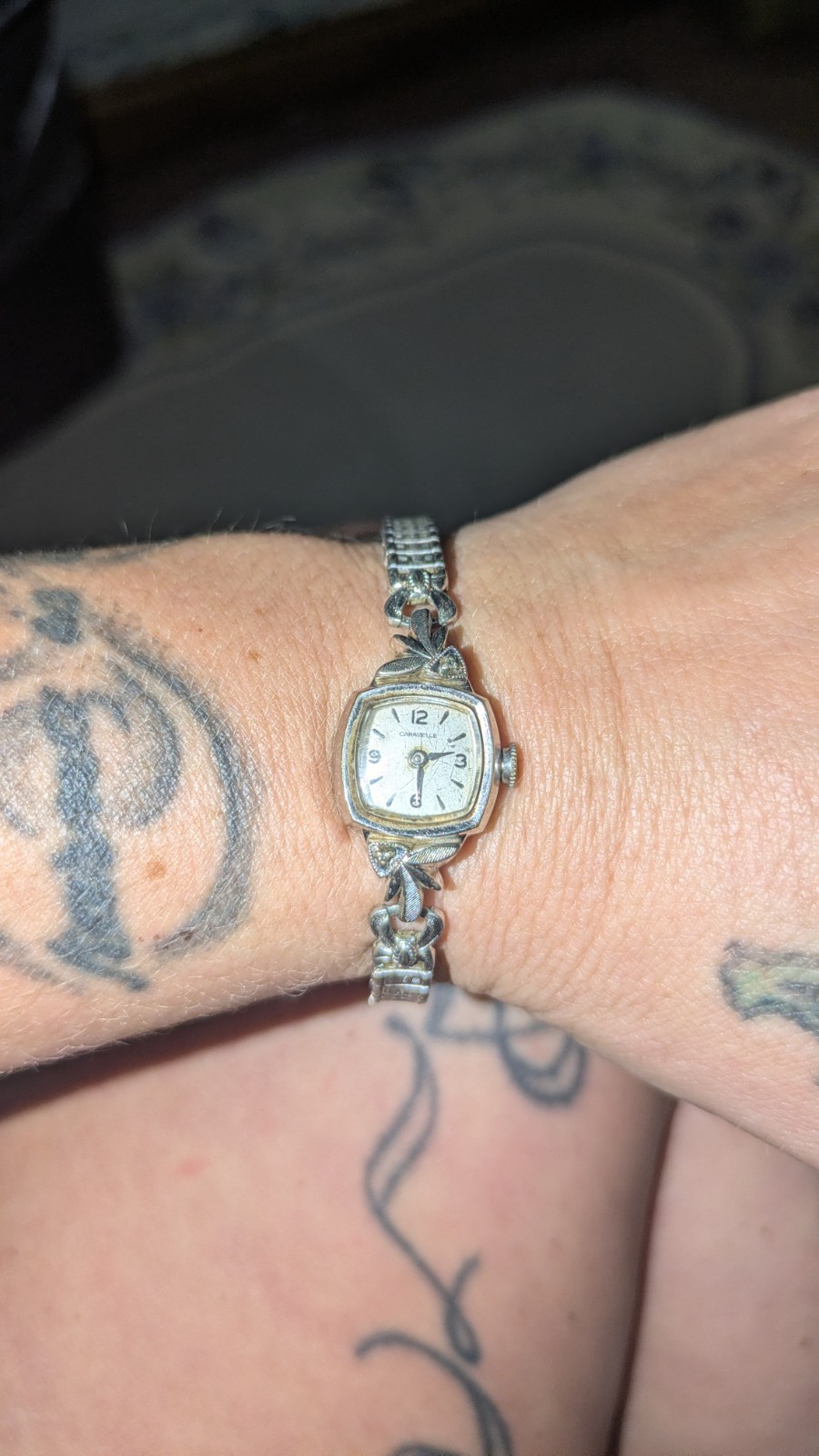 caravelle 10k rgp wristwatch windup