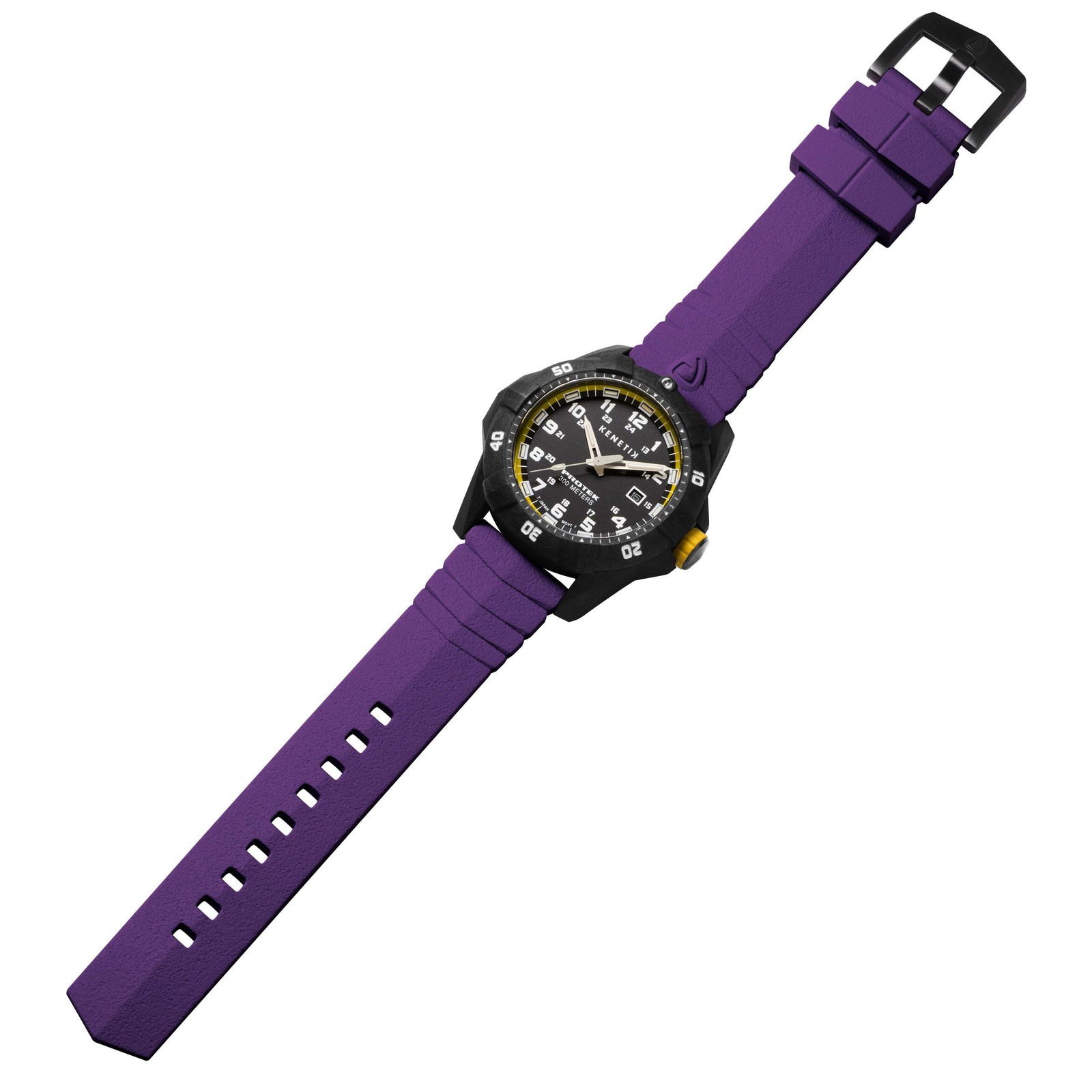 Kenetik Carbon Composite Dive CARBON CASE/BLACK&YELLOW DIAL/PURPLE STRAP Black-Y
