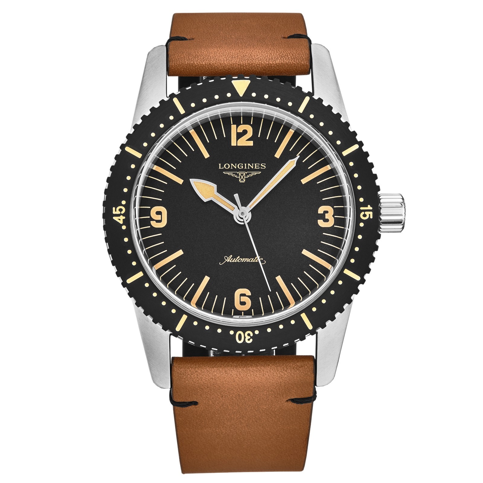 Longines Heritage Skin Diver 42MM AUTO BLK Dial LTHR Men’s Watch L28224562