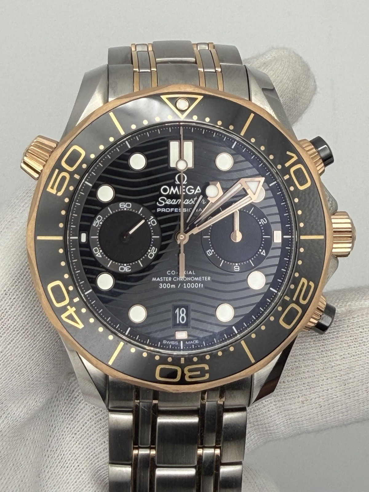 OMEGA Seamaster 300M Chrono ref 210.20.44.51.01.001 Sedna Gold/SS, full 2022