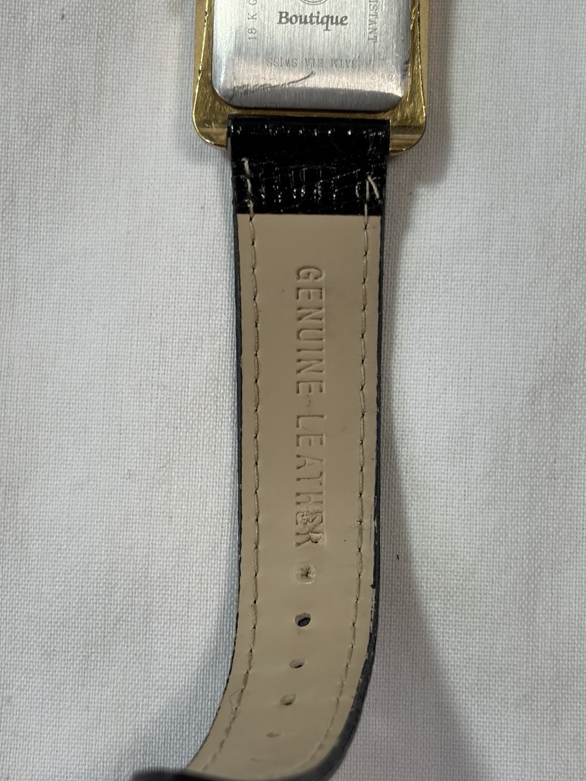 Vintage Daniel Mink Boutique 2310 Tank Watch Date Gold Plated Textured Dial