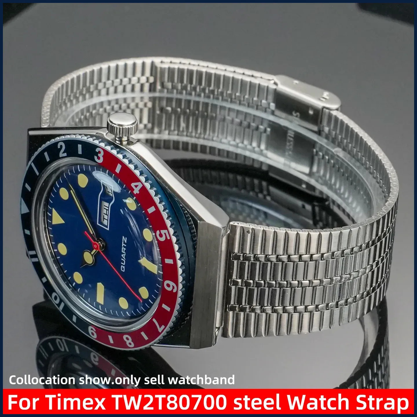 18mm Stainless steel Watch Strap For Timex Q TIMEX Series Retro Metal Watchband