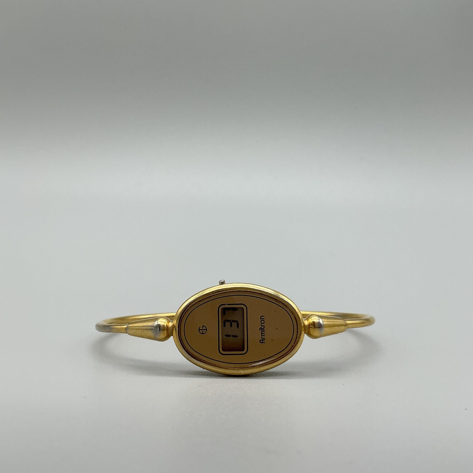 Vintage Armitron Womens Watch 18mm Gold Tone LCD Digital Bangle New Battery 6.5″