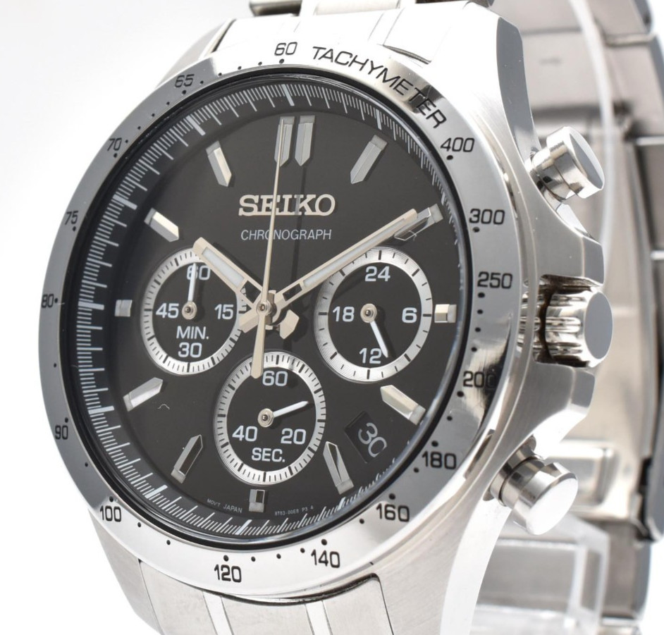 [Near Mint] Seiko Chronograph SBTR013 8T63-00D0 Black Dial Tachymeter Mens Watch