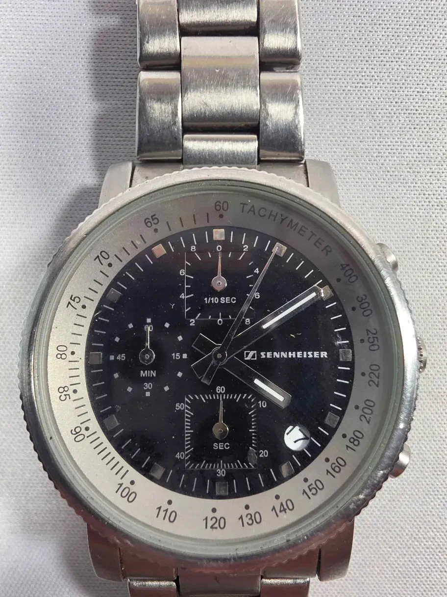 Vintage SEIKO Sennheiser HD590 Promotional Stainless Steel Watch – Running
