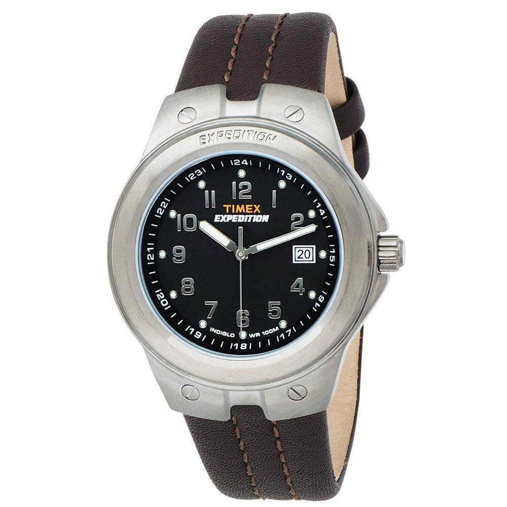 Timex T49631 Expedition Metal Tech Brown Leather Strap Watch