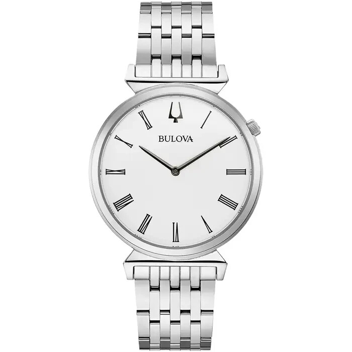 Bulova Regatta Men’s Quartz Silver-Tone White Dial Watch 38MM 96A232
