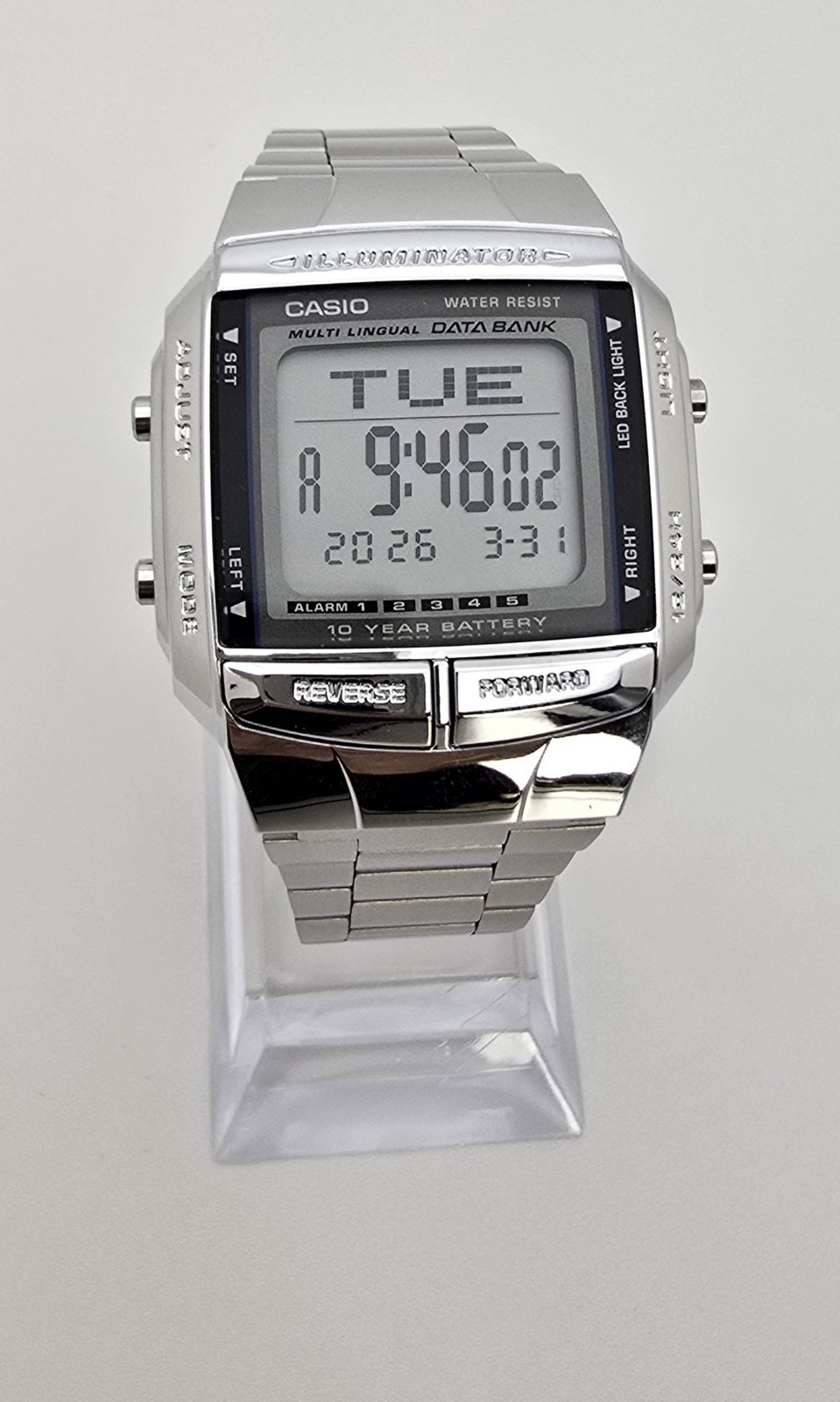 Casio Data Bank DB-360-1AJH Telememo 30 Digital Watch Silver
