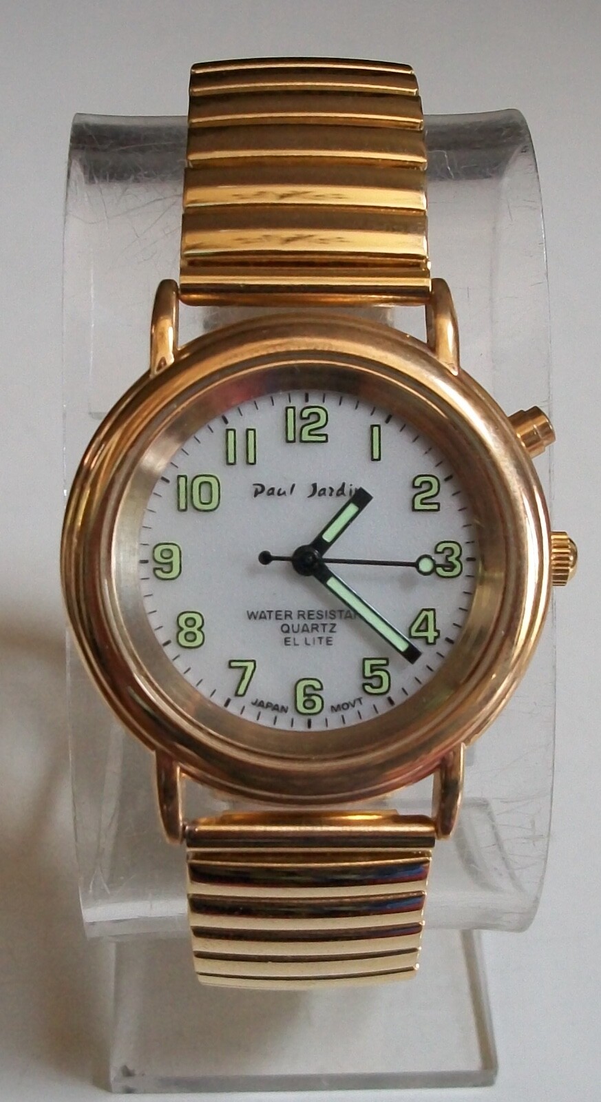 Men Or Women Casual Stretch Band Gold & Silver Finish Fashion Wrist Watch