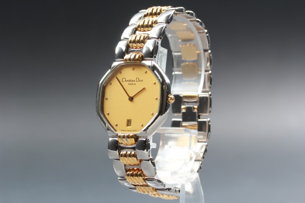 Christian Dior 45.204 Date Gold Octagon Quartz 32mm Men’s Watch
