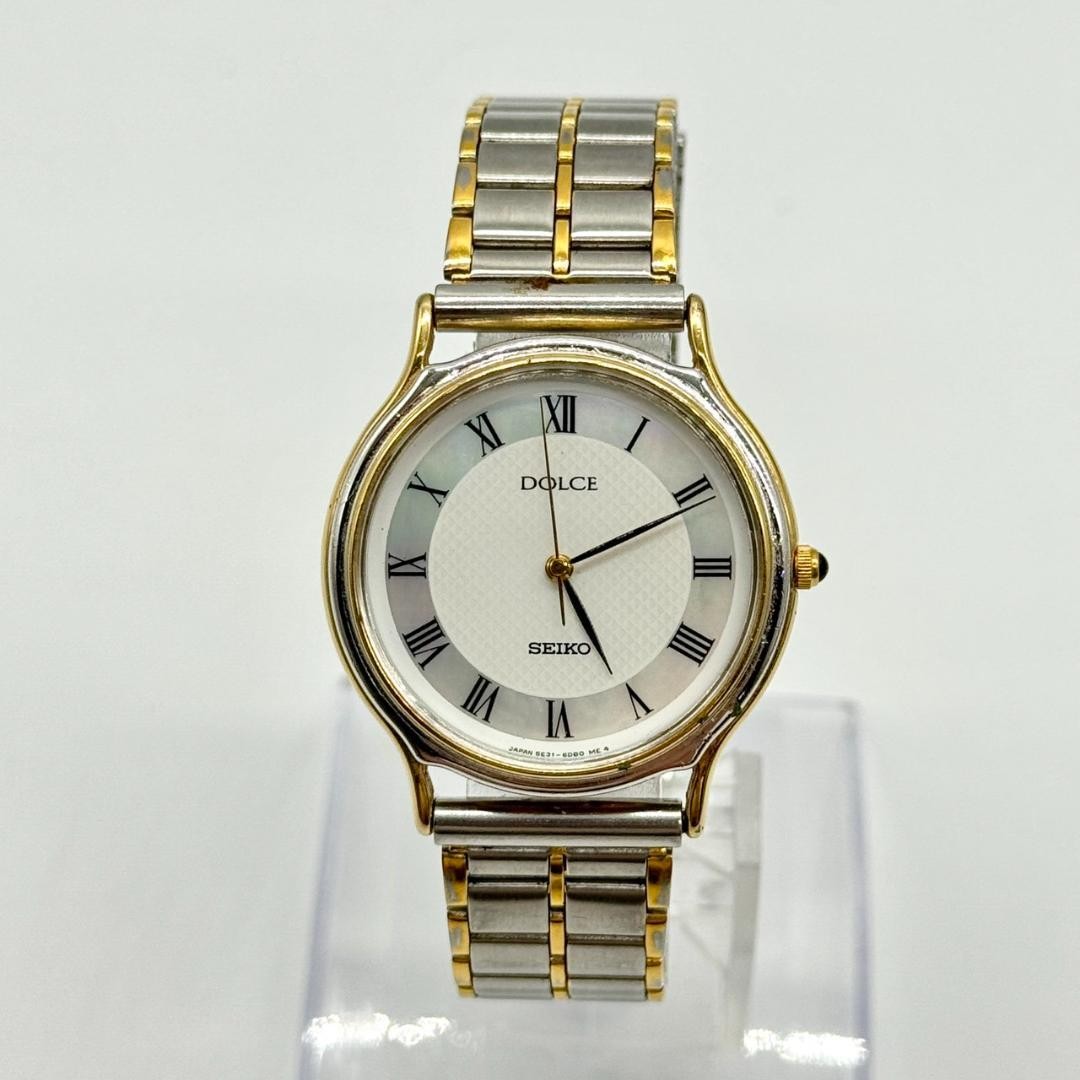 Seiko Dolce Quartz Watch 3 Hands Dial Shell Used B Condition
