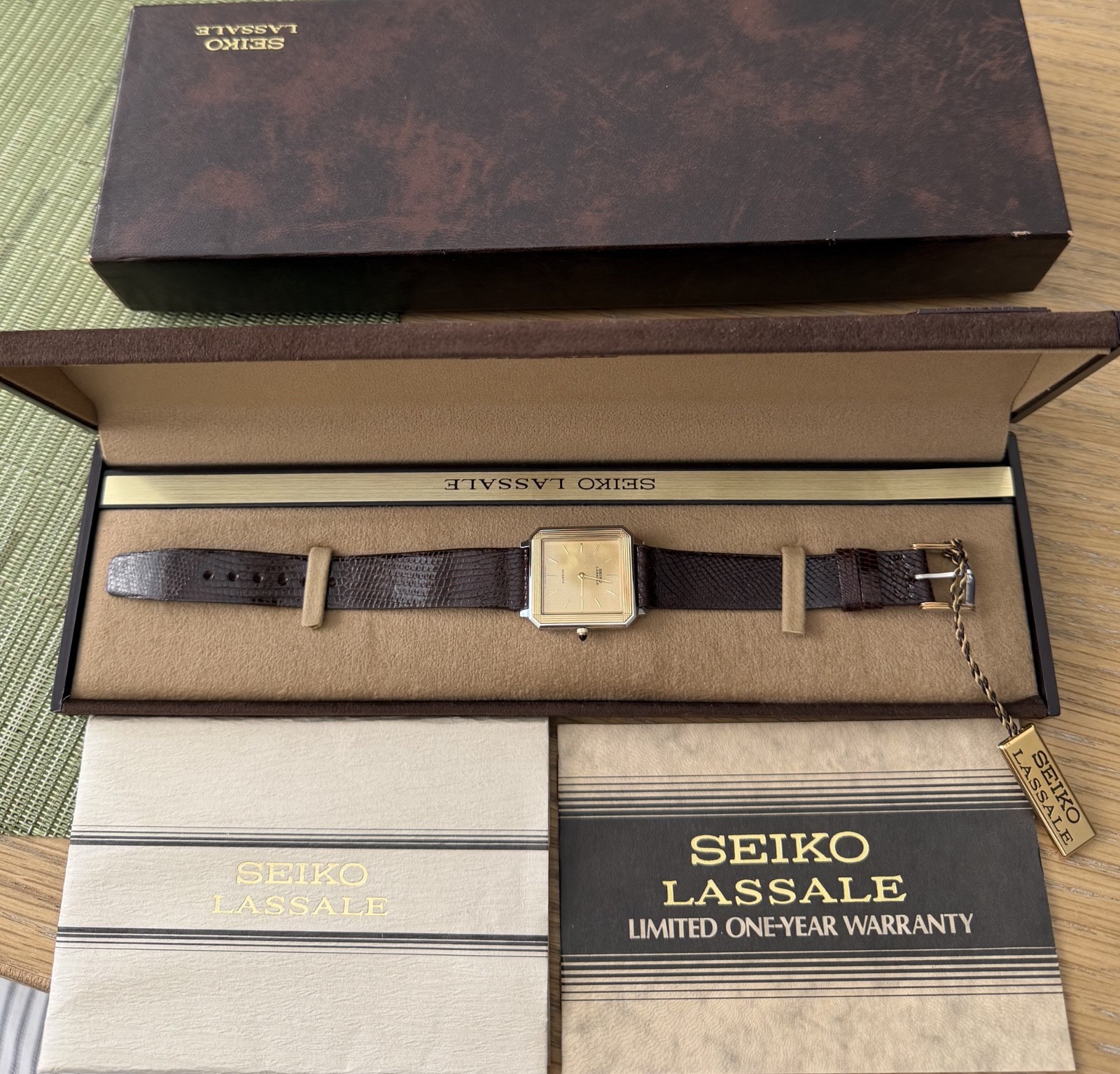 Vintage Seiko Lassale Quartz 6020-5069 Two Tone Square Tank Watch – Working