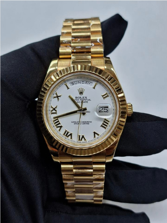 Rolex Day-Date II 218238 Yellow gold Preowned CARD 2013. B18815