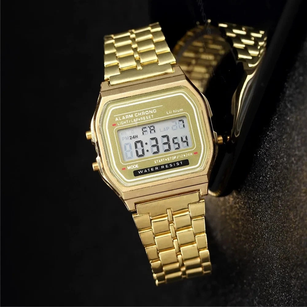 NEW CASIO Retro Classic Unisex Digital Steel Bracelet Watch A158WA-1YES Silver