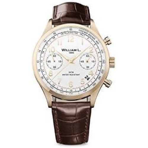 New William L. WLOR01BCORCM 40mm Chronograph Watch with Box, Japan Model 22cm