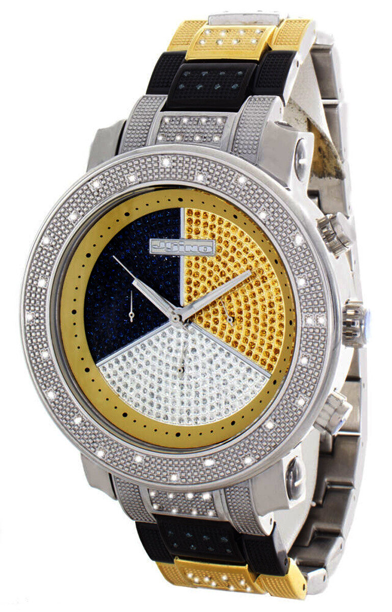 Jojino Mens Colored Dial Stainless Steel Bracelet Diamond Men’s Watch IJ1022