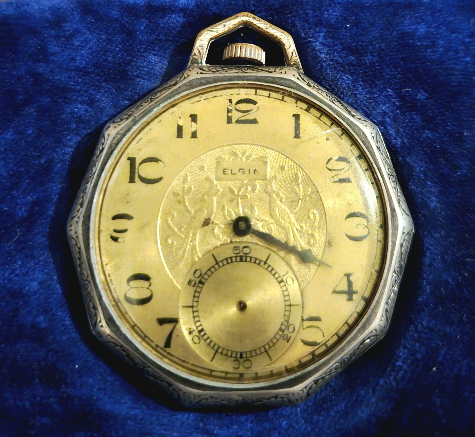 Vintage 1925 Elgin Grd 303, Mdl 3, 7j, 12s Antique Pocket Watch For Parts/Repair