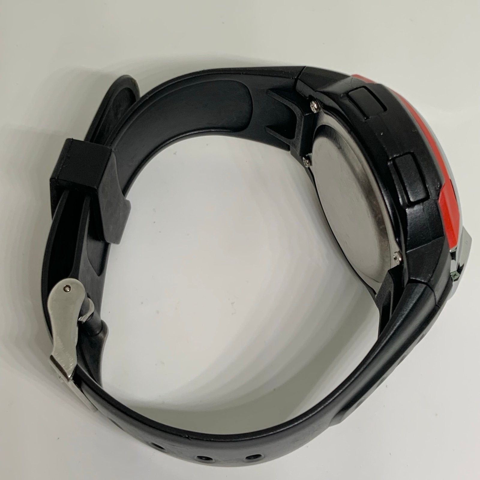 Men’s Digital watch multifunction black tone 43mm quartz silver red running