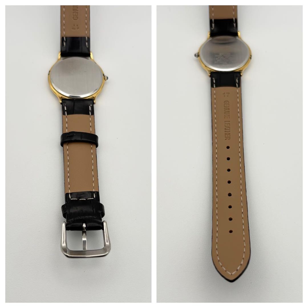 SEIKO DOLCE 5E31-6D60 Quartz Watch White Dial Leather Band From Japan